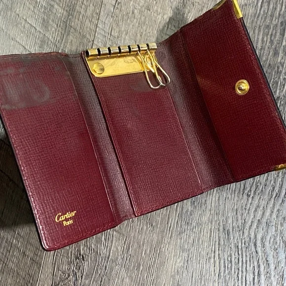 小物 Cartier Key Case Burgundy Leather New Cartier Burgundy Leather Key Holder ○ Labellov ○ Buy and Sell